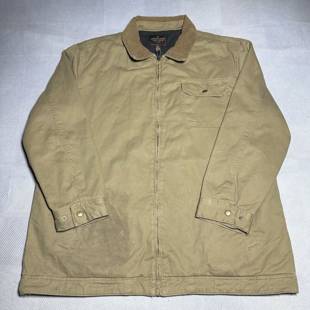 Vintage Y2K Steve & Barry's Corduroy Collar Brown‎ Tan Workwear Jacket Men's XL